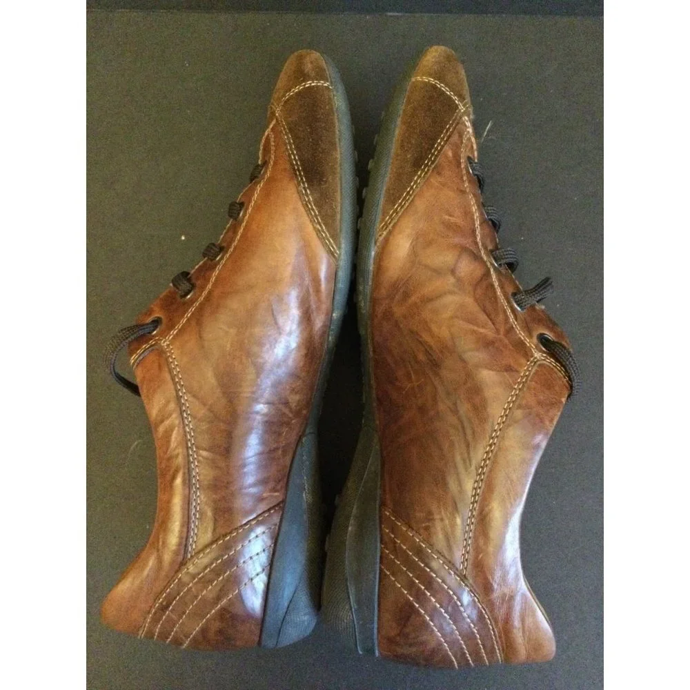 Paul Green Brown Leather & Suede Lace-Up Sneakers